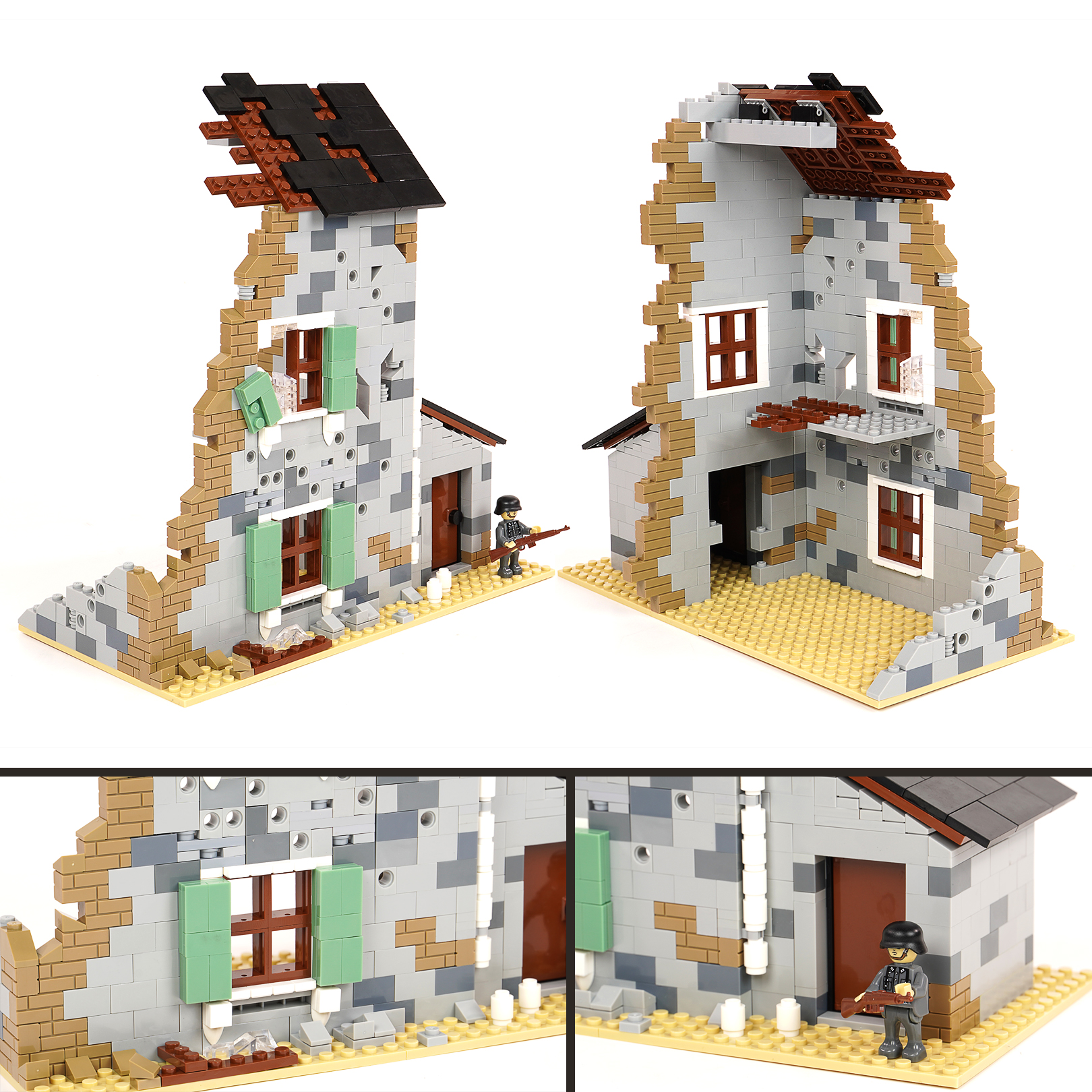 Modbrix 18269007 - WW2 Häuserruine (Speed Build Review) - BrickMeet DE